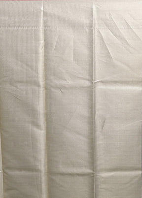 Cream Kora Silk Saree With Blouse Piece