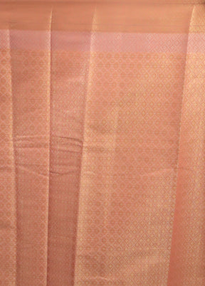 Pink Kora Silk Saree With Blouse Piece