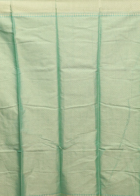 Green Kora Silk Saree With Blouse Piece