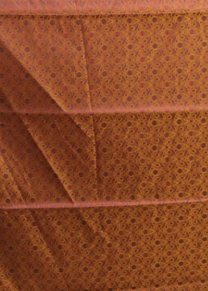 Cream Handloom Jamewar Pure Silk Saree With Blouse Piece