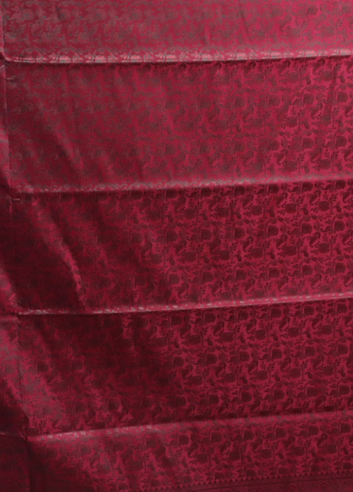 Cream Handloom Jamewar Pure Silk Saree With Blouse Piece