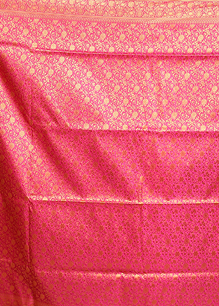 Green Handloom Jamewar Pure Silk Saree With Blouse Piece