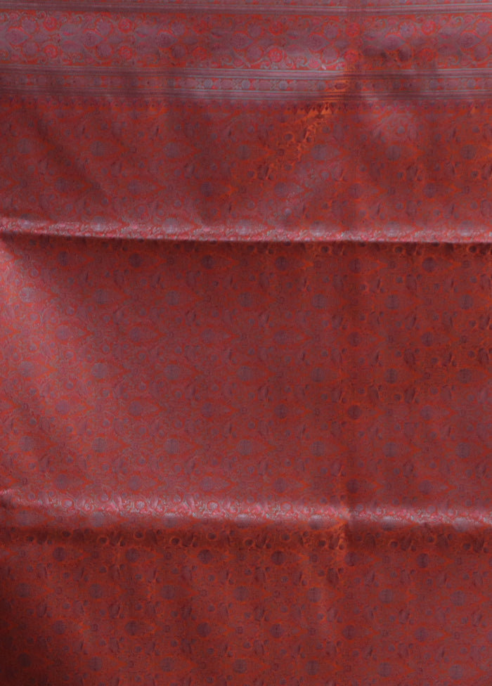 Purple Handloom Jamewar Pure Silk Saree With Blouse Piece