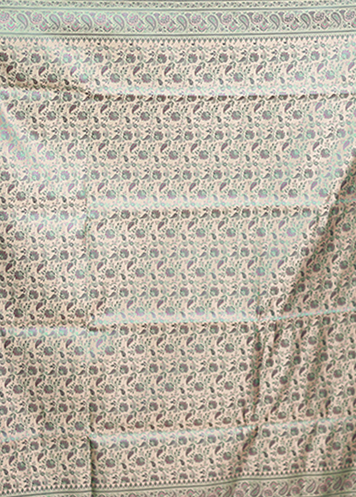 Green Handloom Jamewar Pure Silk Saree With Blouse Piece
