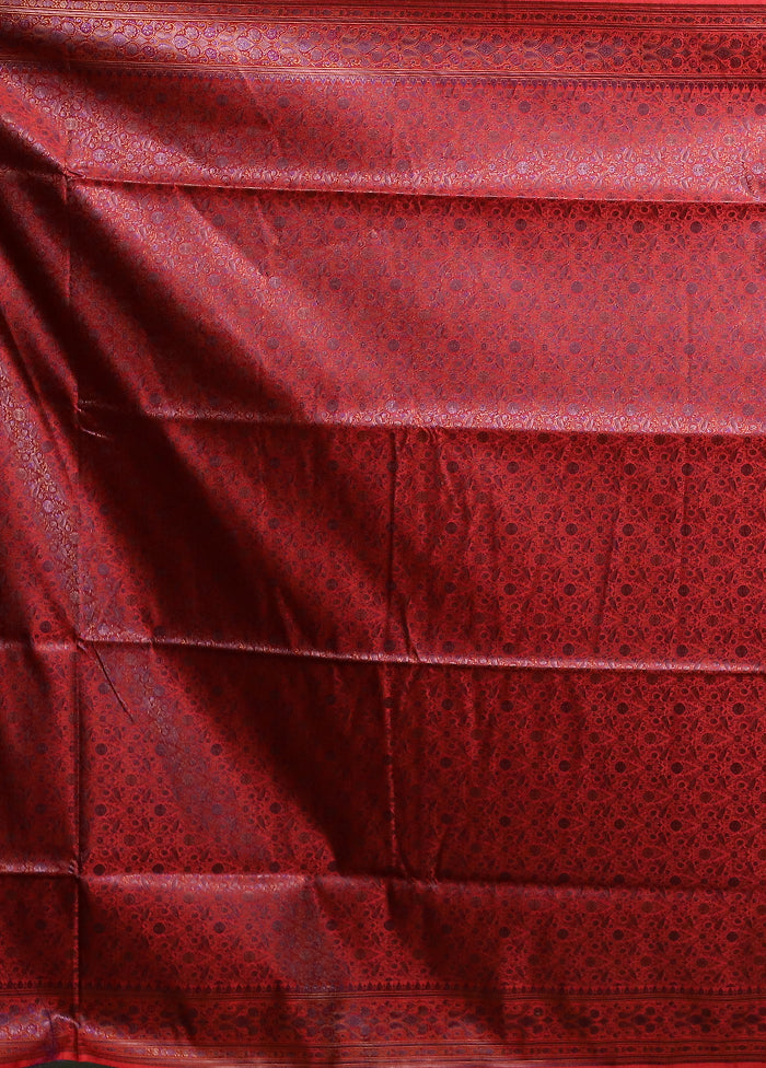 Green Handloom Jamewar Pure Silk Saree With Blouse Piece