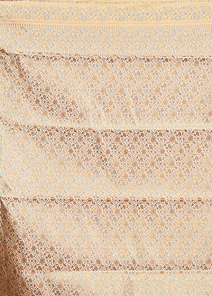 Pink Handloom Jamewar Pure Silk Saree With Blouse Piece