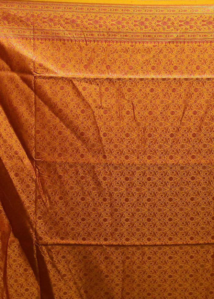 Green Handloom Jamewar Pure Silk Saree With Blouse Piece