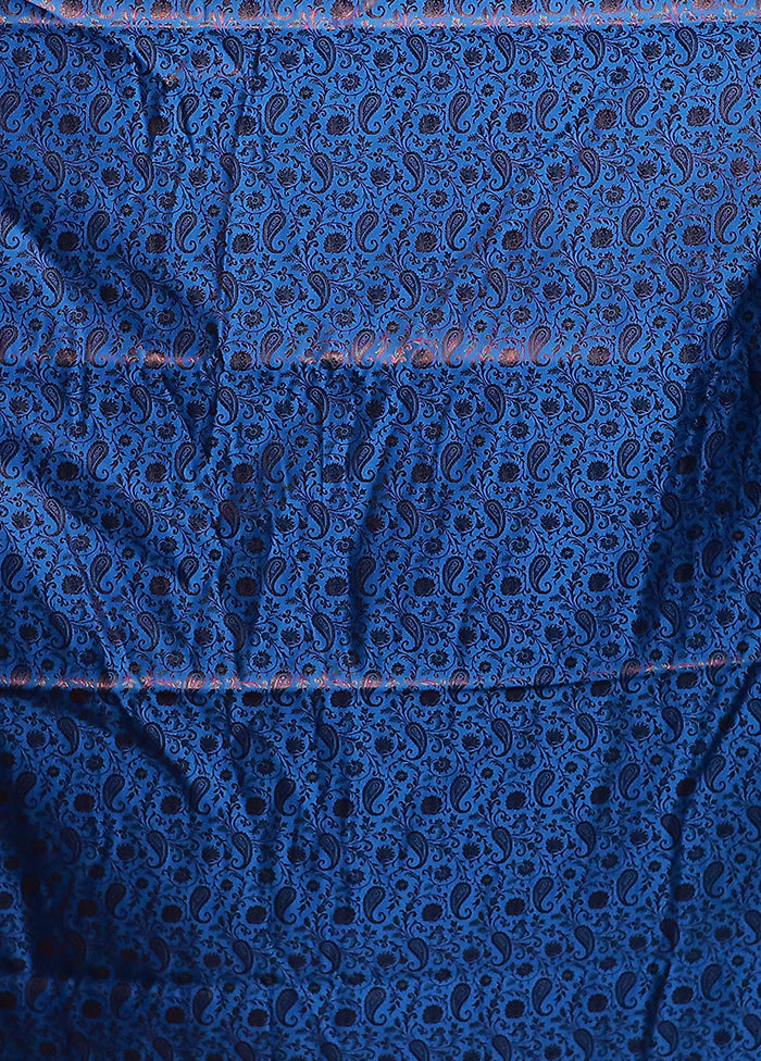 Purple Handloom Jamewar Pure Silk Saree With Blouse Piece