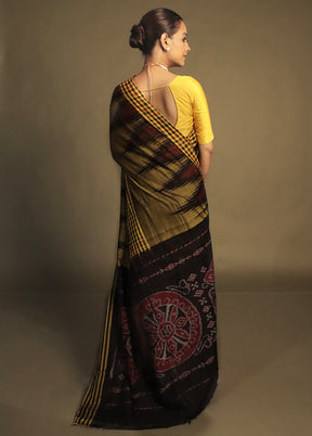 Yellow Bomkai Silk Saree Without Blouse Piece
