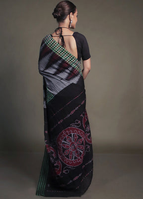 Grey Bomkai Silk Saree Without Blouse Piece