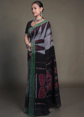 Grey Bomkai Silk Saree Without Blouse Piece
