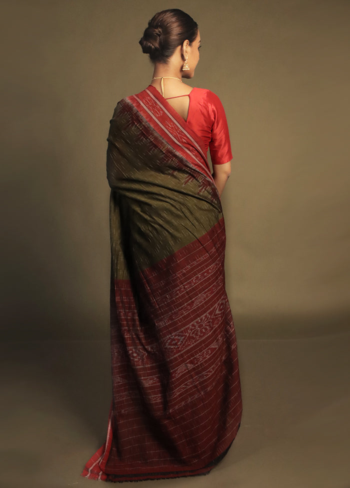 Green Bomkai Silk Saree Without Blouse Piece