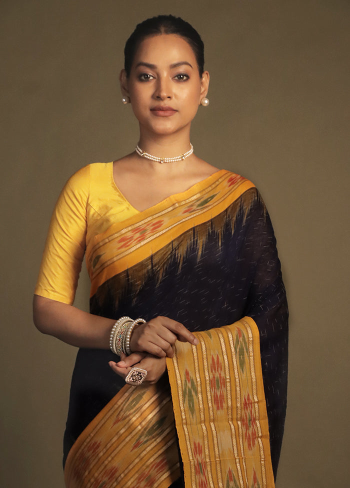 Black Bomkai Silk Saree Without Blouse Piece