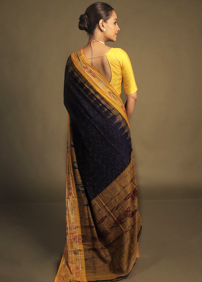 Black Bomkai Silk Saree Without Blouse Piece