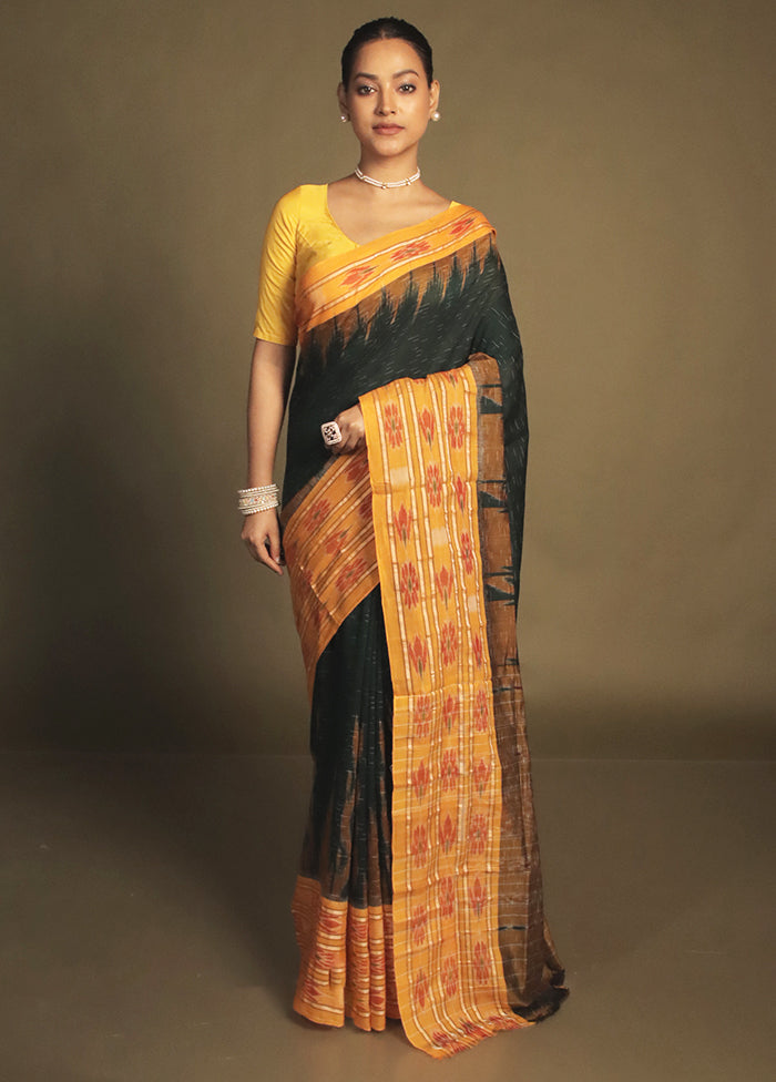 Green Bomkai Silk Saree Without Blouse Piece