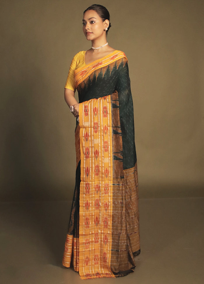 Green Bomkai Silk Saree Without Blouse Piece