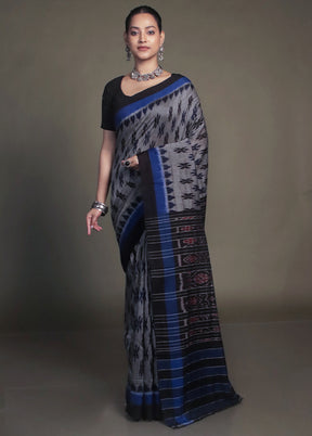 Grey Bomkai Silk Saree Without Blouse Piece