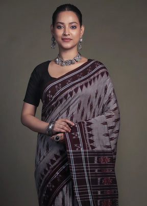 Grey Bomkai Silk Saree Without Blouse Piece