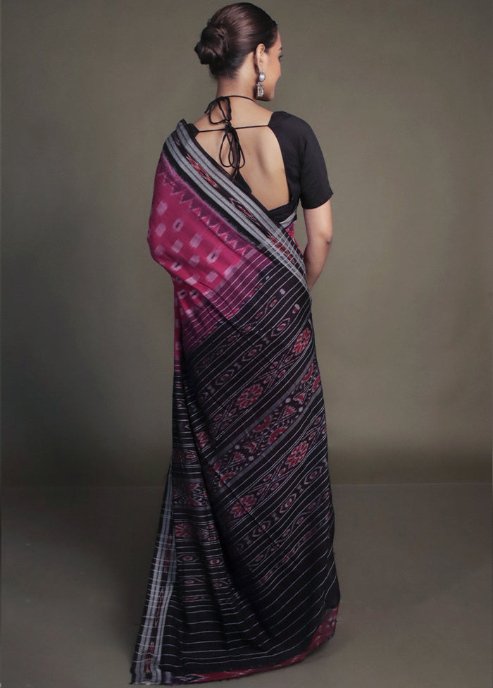 Pink Bomkai Silk Saree Without Blouse Piece