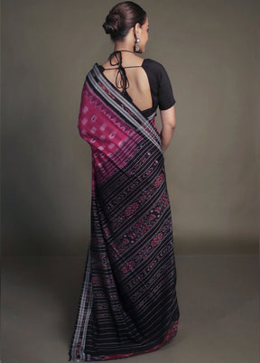 Pink Bomkai Silk Saree Without Blouse Piece