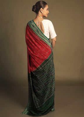 Pink Bomkai Silk Saree Without Blouse Piece