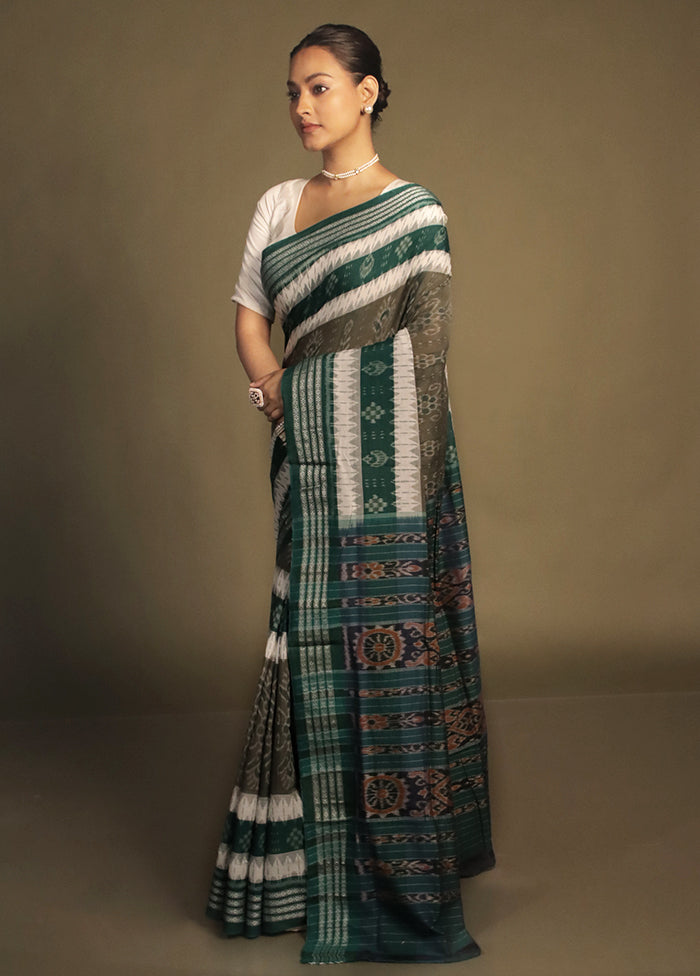 Grey Bomkai Silk Saree Without Blouse Piece