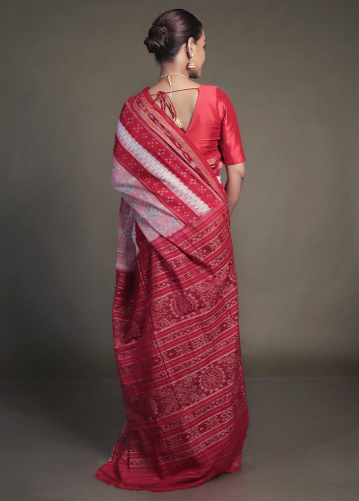 Pink Bomkai Silk Saree Without Blouse Piece