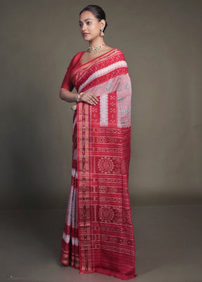 Pink Bomkai Silk Saree Without Blouse Piece