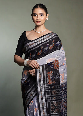 Black Bomkai Silk Saree Without Blouse Piece
