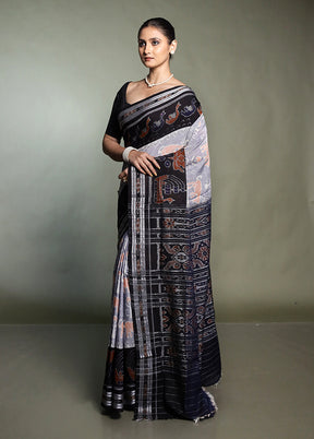 Black Bomkai Silk Saree Without Blouse Piece