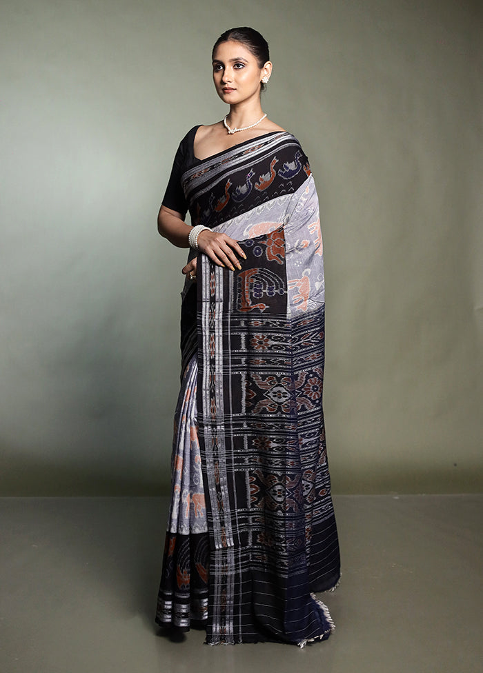 Black Bomkai Silk Saree Without Blouse Piece