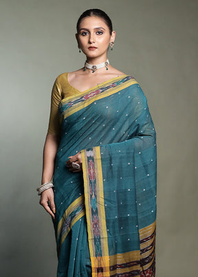Green Bomkai Silk Saree Without Blouse Piece