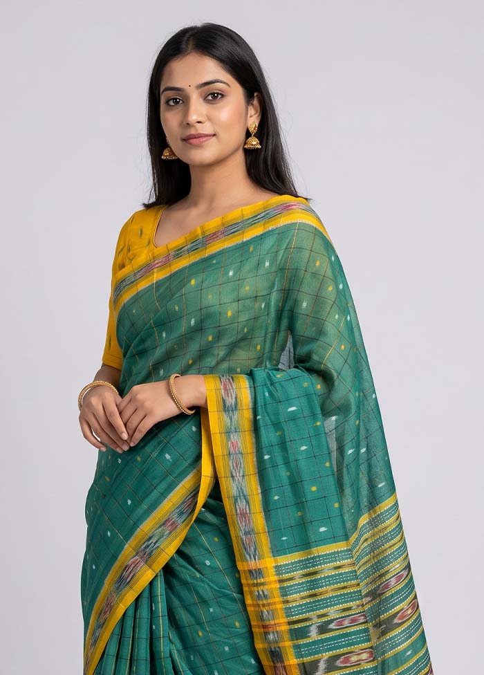 Green Bomkai Silk Saree Without Blouse Piece