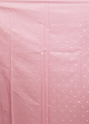 Pink Pure Cotton Saree With Blouse Piece