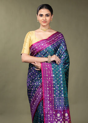 Green Tanchoi Silk Saree With Blouse Piece