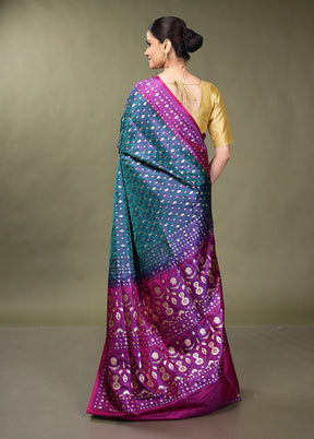 Green Tanchoi Silk Saree With Blouse Piece