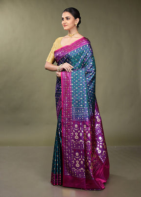 Green Tanchoi Silk Saree With Blouse Piece