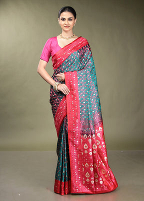 Green Tanchoi Silk Saree With Blouse Piece