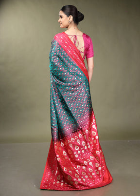 Green Tanchoi Silk Saree With Blouse Piece
