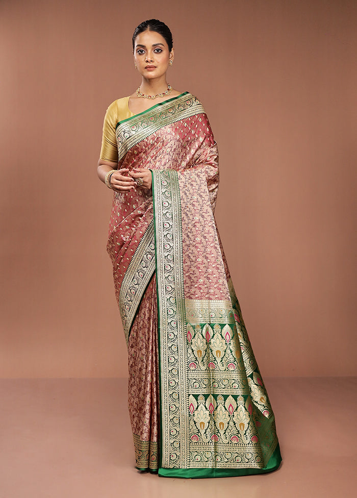 Cream Handloom Tanchoi Pure Silk Saree With Blouse Piece