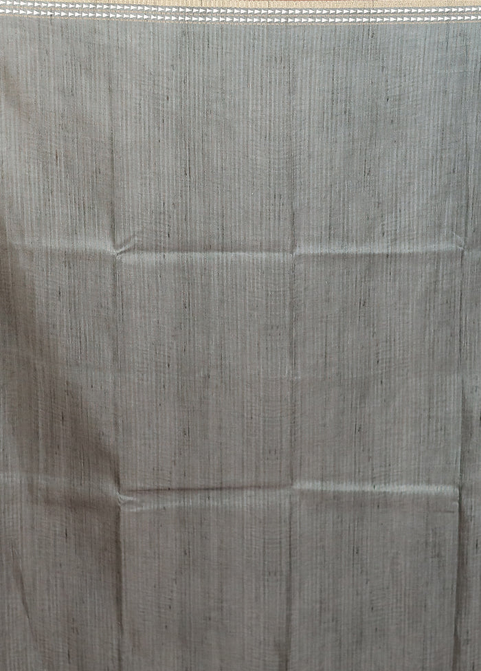 Cream Printed Pure Silk Saree Without Blouse Piece