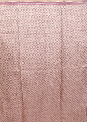 Purple Printed Pure Silk Saree Without Blouse Piece