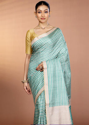 Green Printed Pure Silk Saree Without Blouse Piece