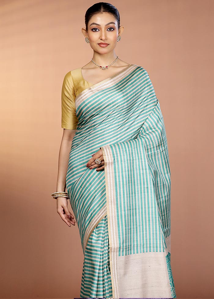 Green Printed Pure Silk Saree Without Blouse Piece