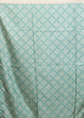 Green Printed Pure Silk Saree Without Blouse Piece