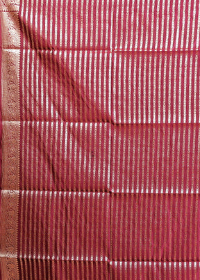 Maroon Banarasi Silk Saree With Blouse Piece