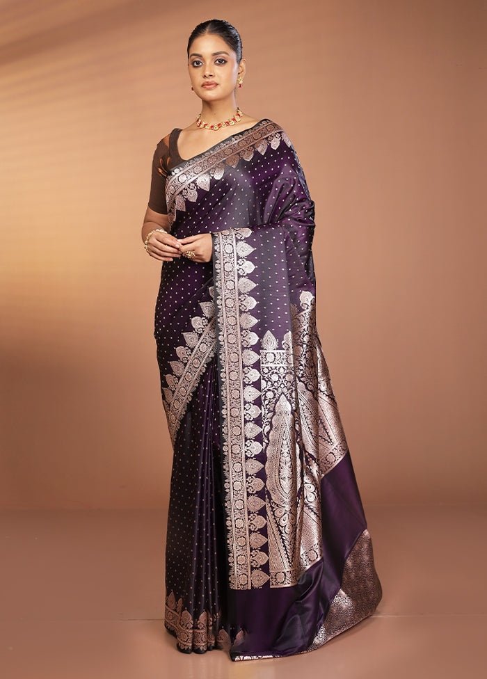 Black Banarasi Silk Saree With Blouse Piece