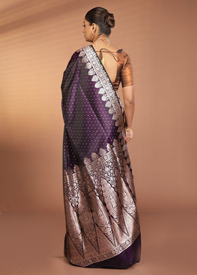 Black Banarasi Silk Saree With Blouse Piece