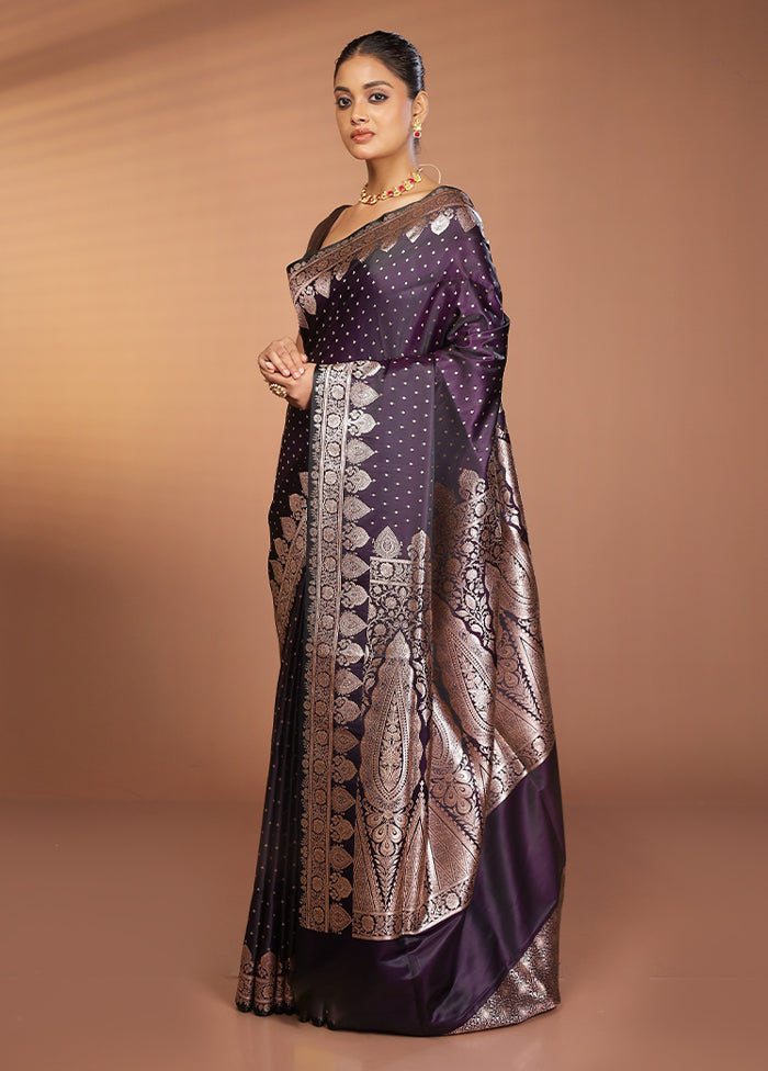 Black Banarasi Silk Saree With Blouse Piece
