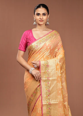 Yellow Cotton Saree With Blouse Piece